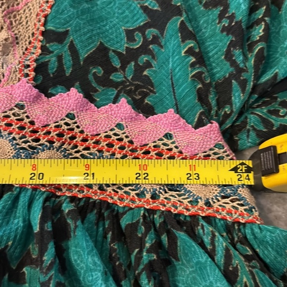 Free People Green and Pink Women's Dress - Picture 6 of 7